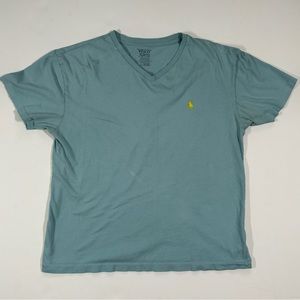 Seafoam green / blue polo v neck